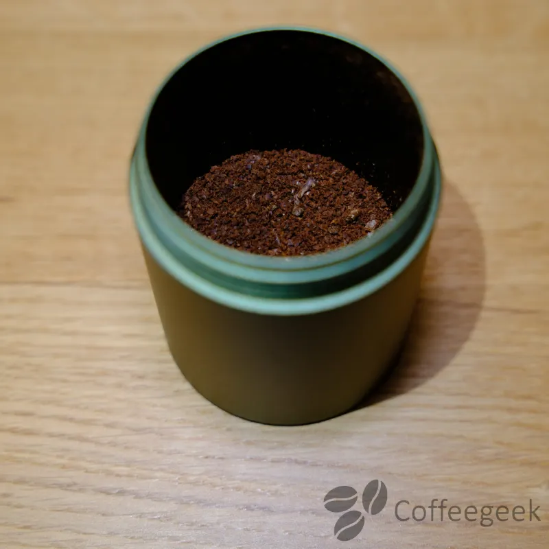 Pour-Over-Mahlgut, erzeugt von der Timemore S5 Pro