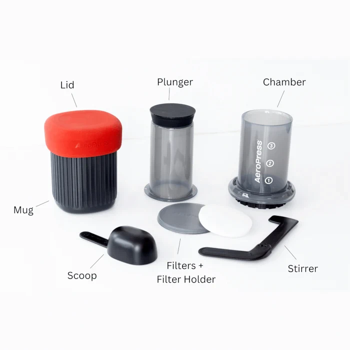 AeroPress Go and its accessories