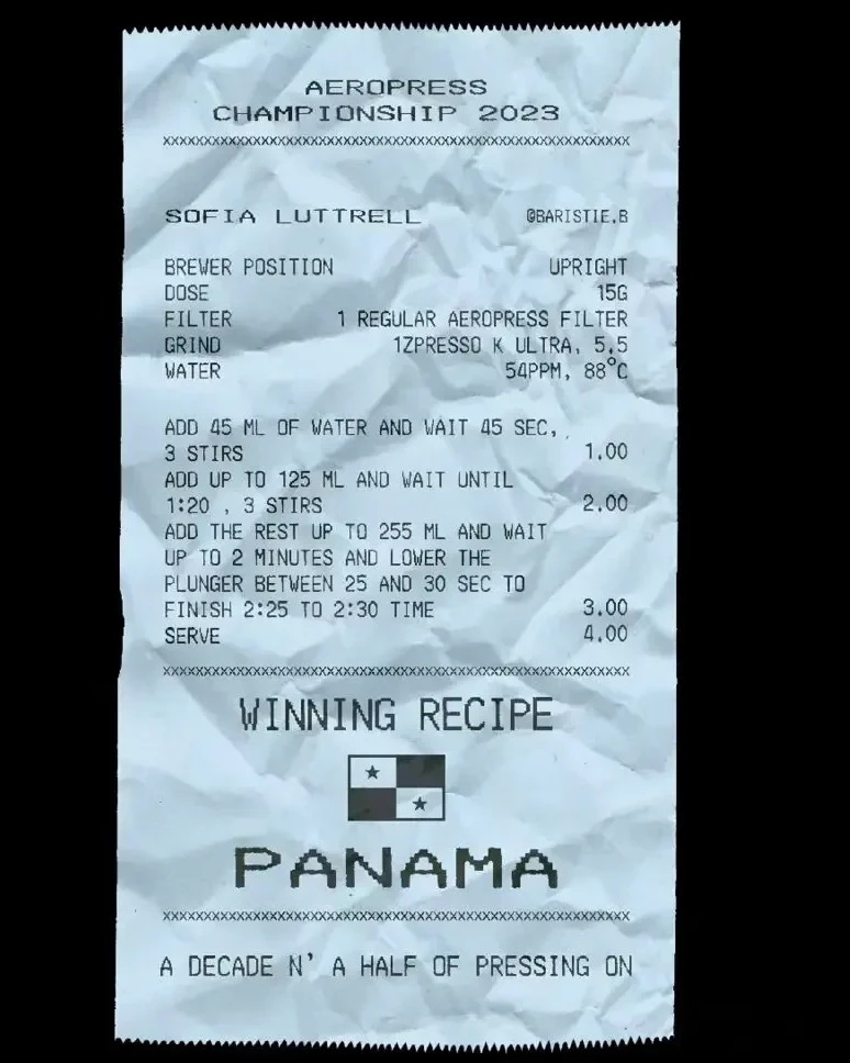 Recipe of the 2023 AeroPress championship winner
