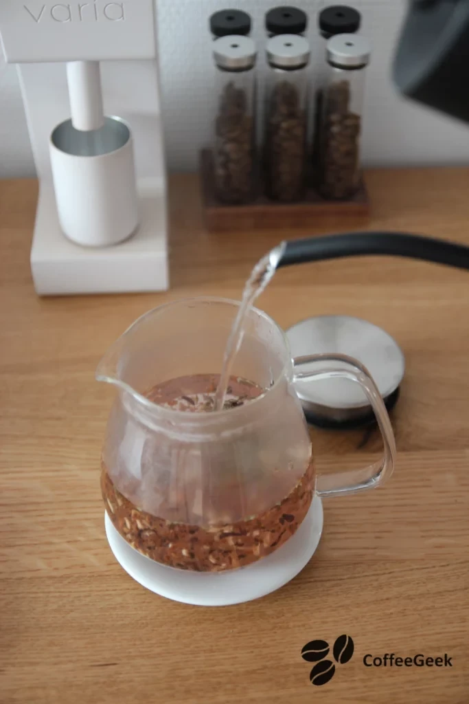 Pouring water with a kettle