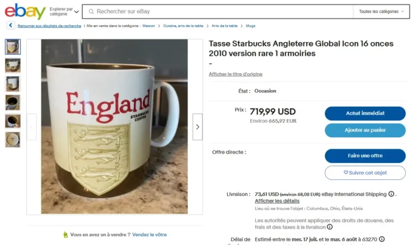 England Mug on eBay
