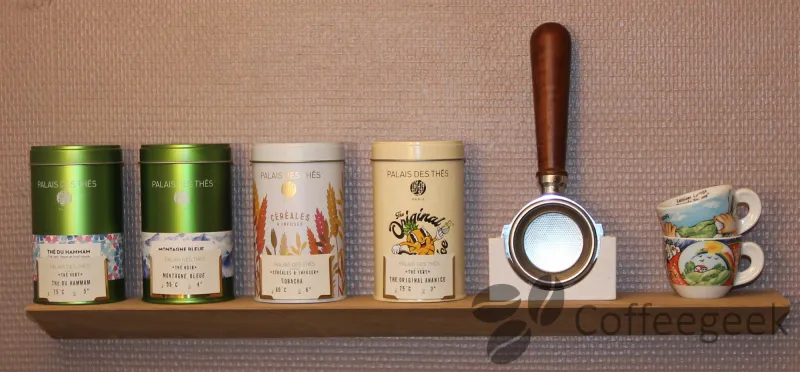 Collection of tea boxes with custom labels