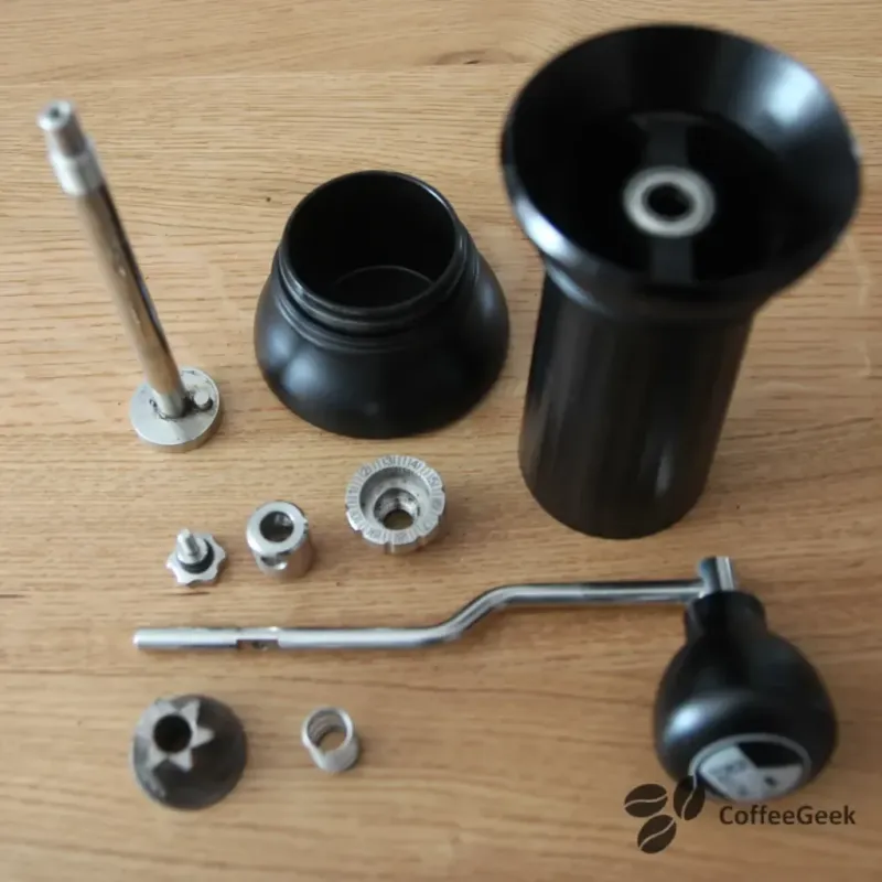 Retrait de la meule et de l'axe central