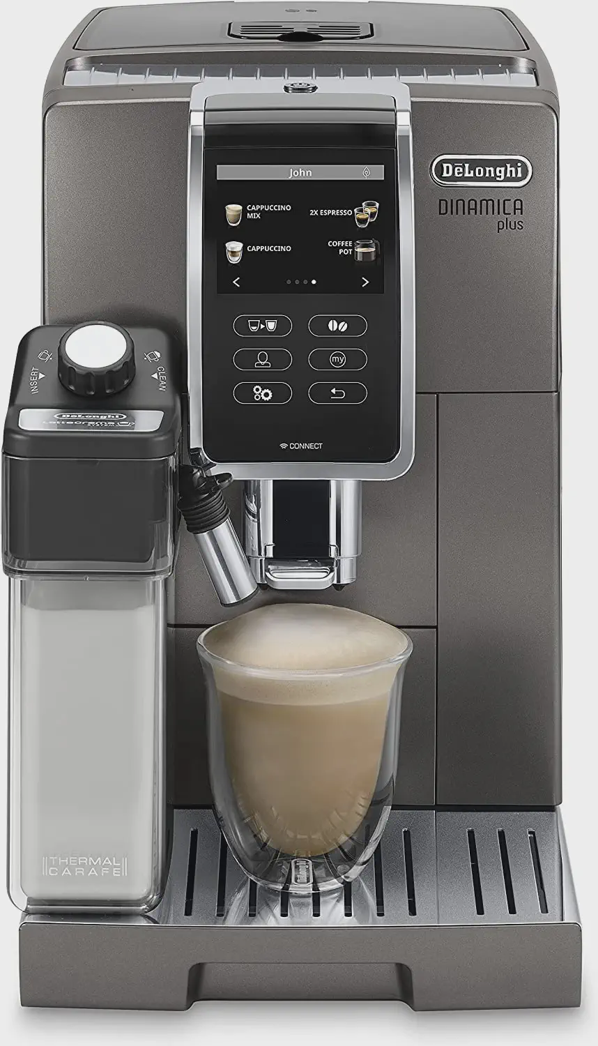 Coffee machine with integrated grinder
