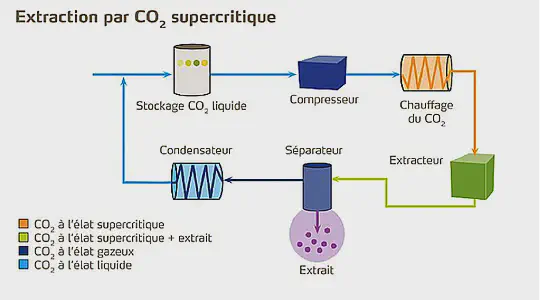 Simplified diagram of CO₂ extraction