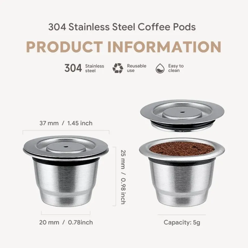 Reusable metal Nespresso capsule