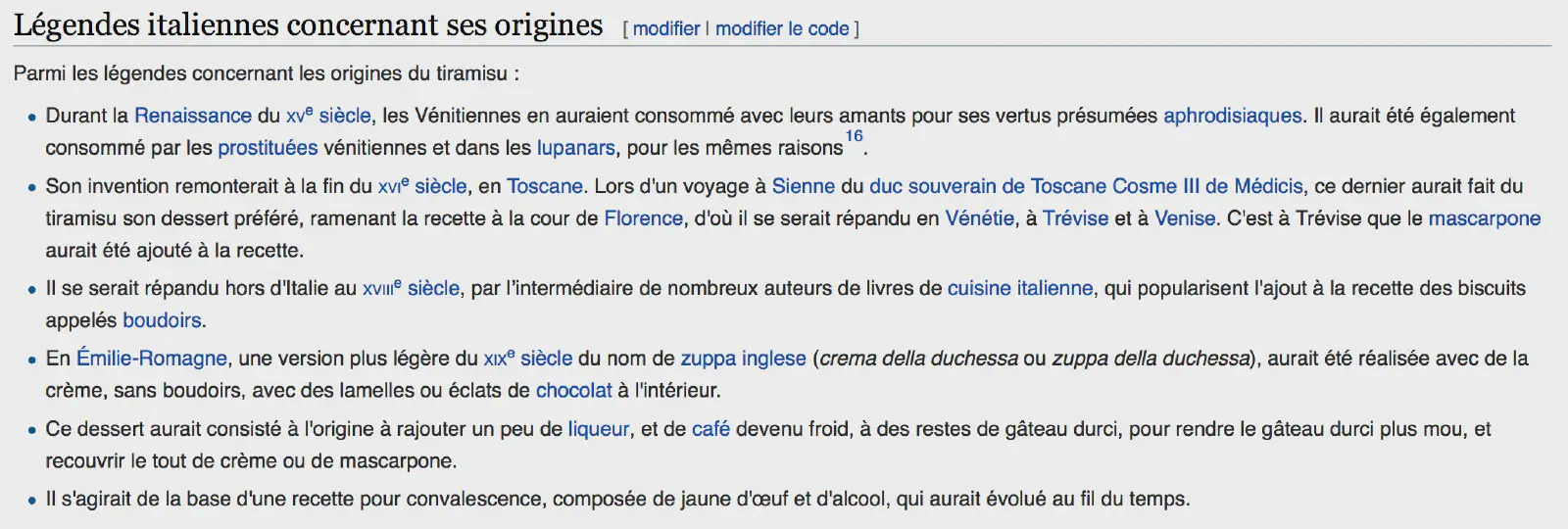 Italian legends about Tiramisu