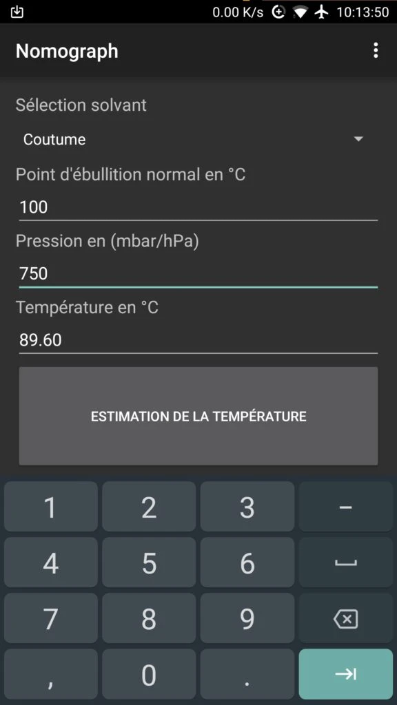 Calculation at 0m altitude