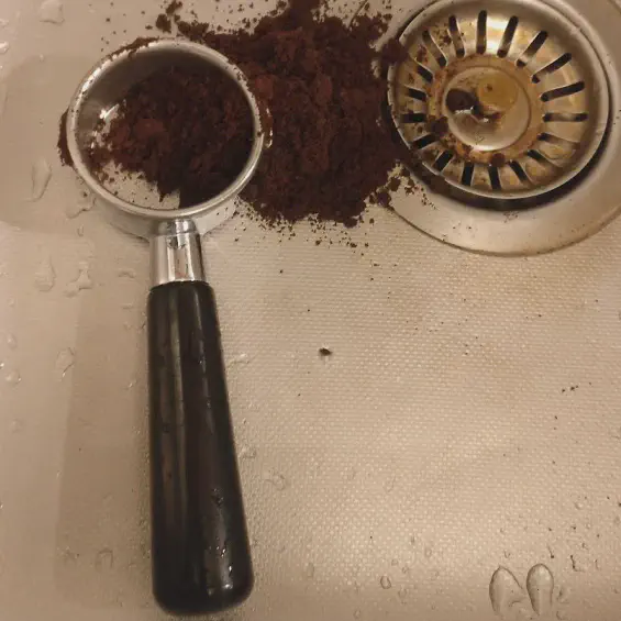 Coffee grounds poured into drains