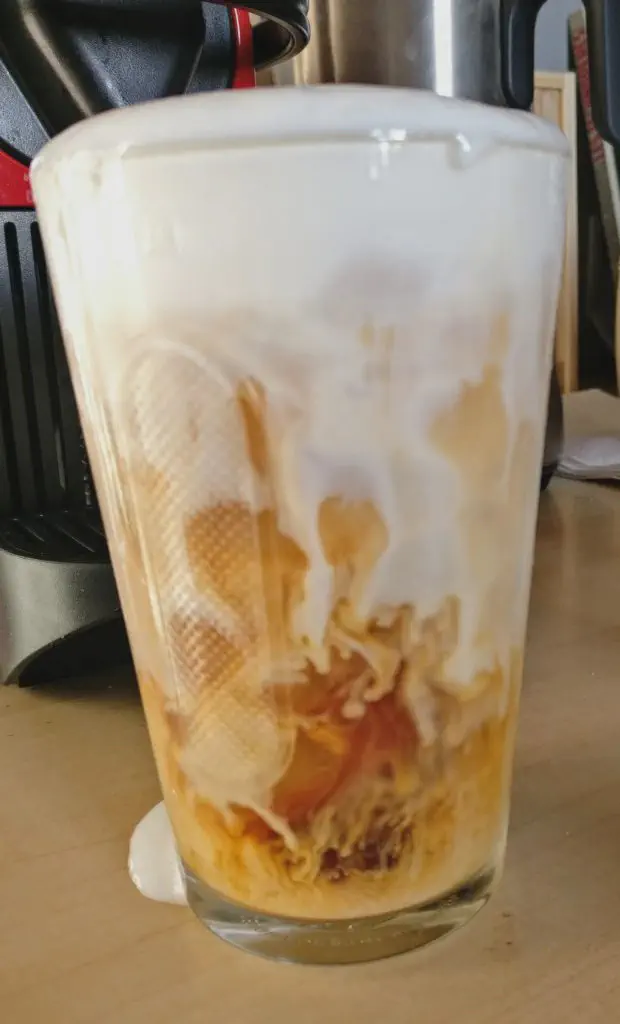 Iced coffee with cold foam