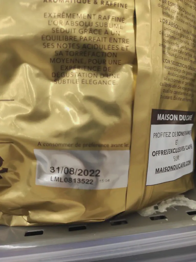 Example of coffee labeling