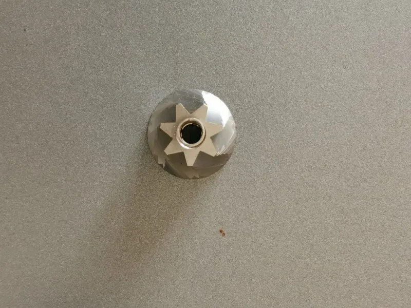 Conical burr top view