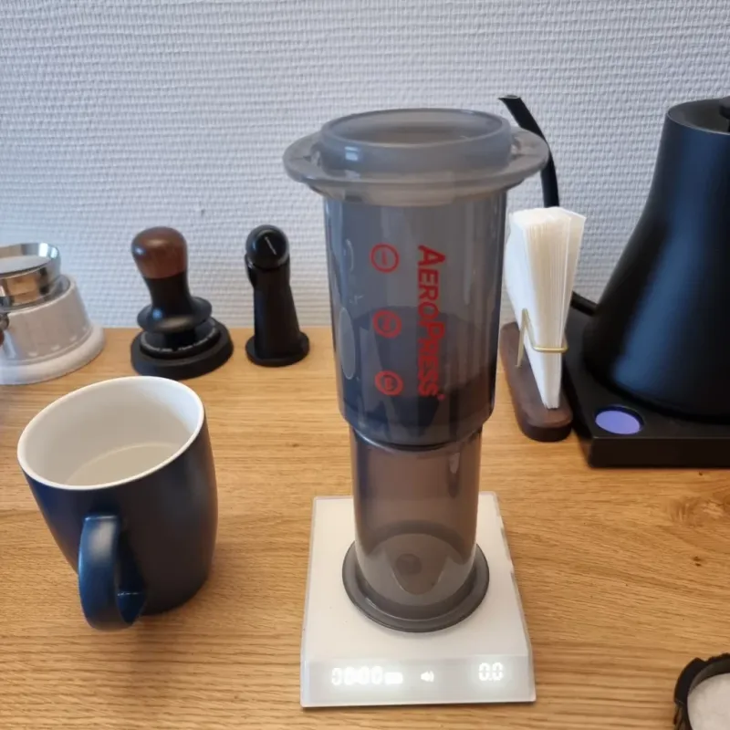 Pouring coffee