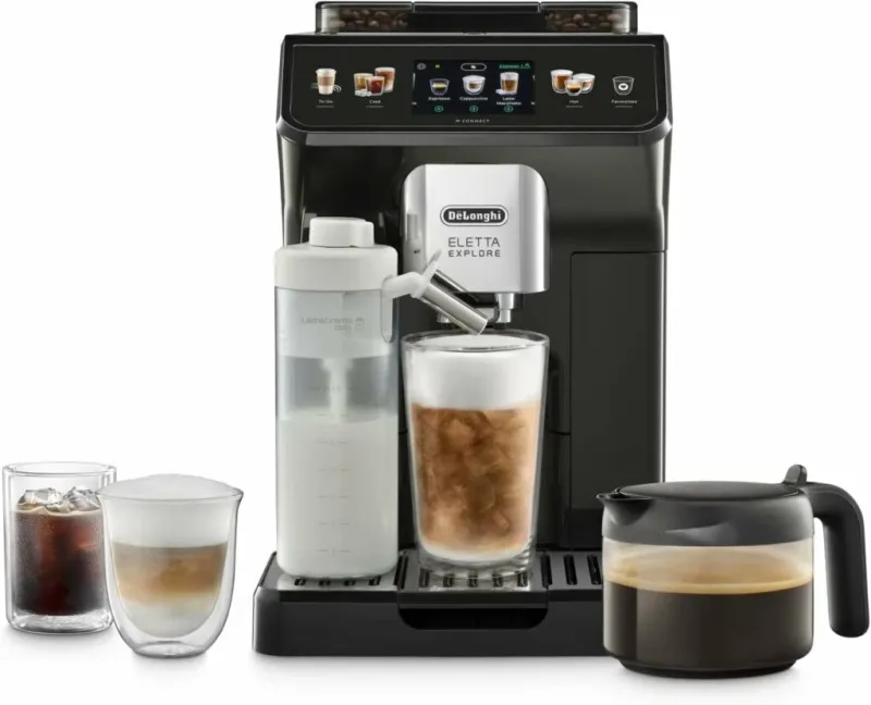 Automatic coffee machine with integrated grinder