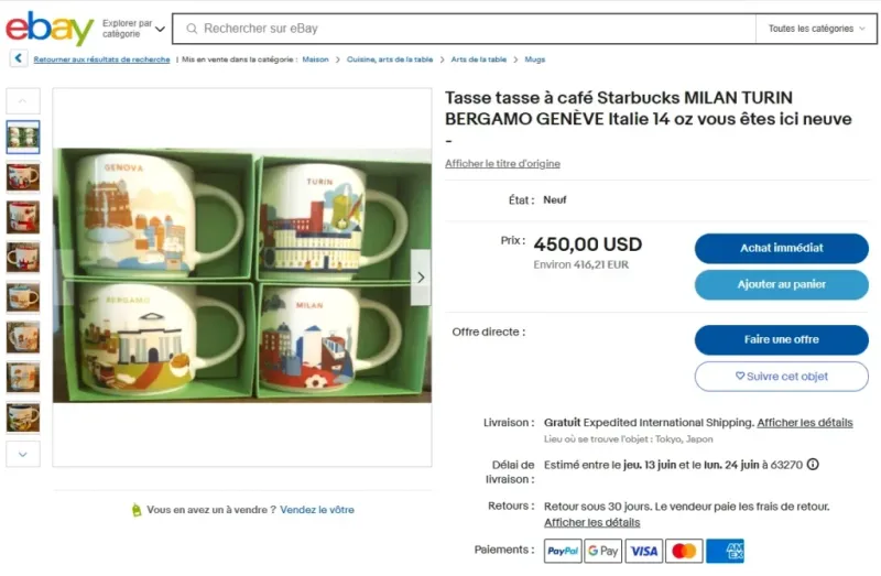 Mugs from several EU cities on eBay