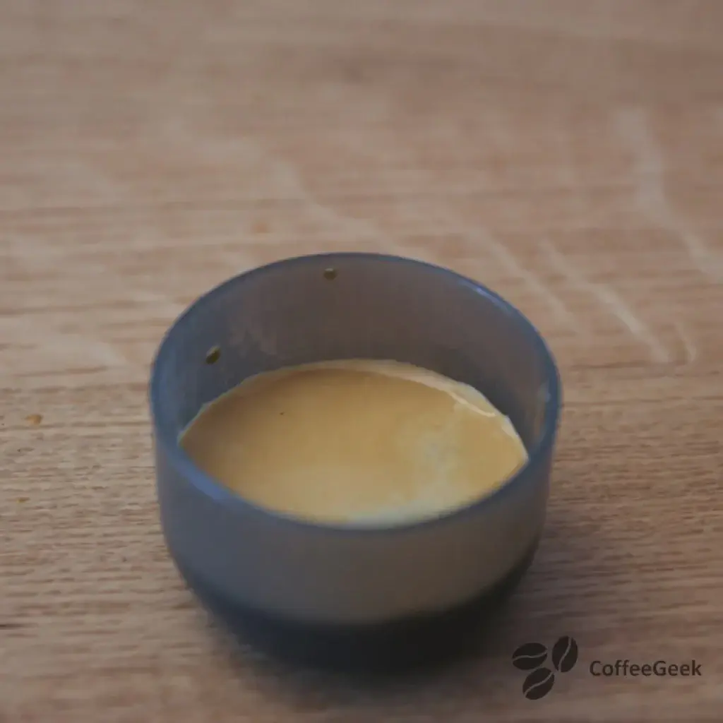 Espresso result in cup