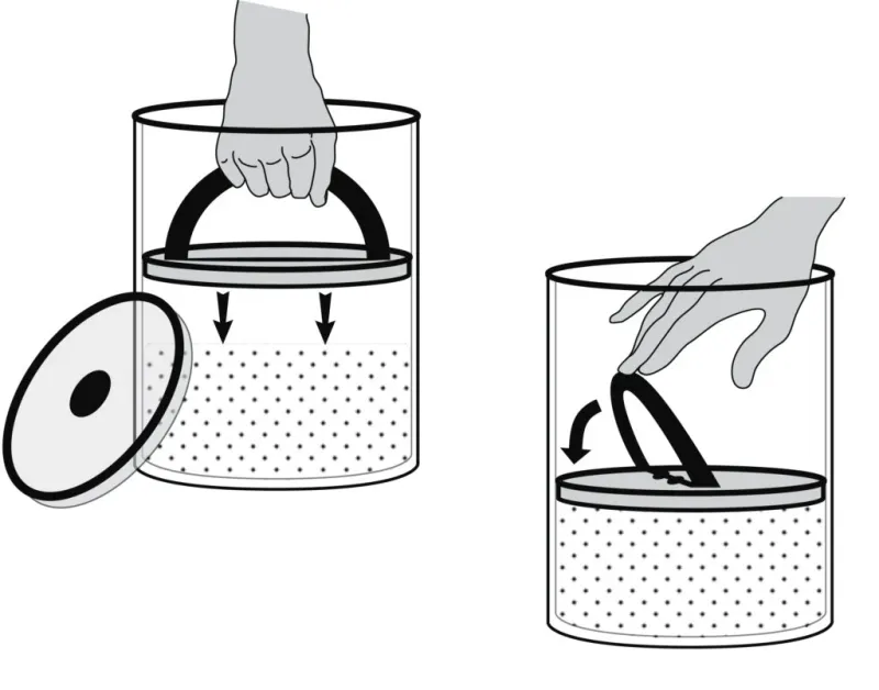 バルブ付き容器の内部