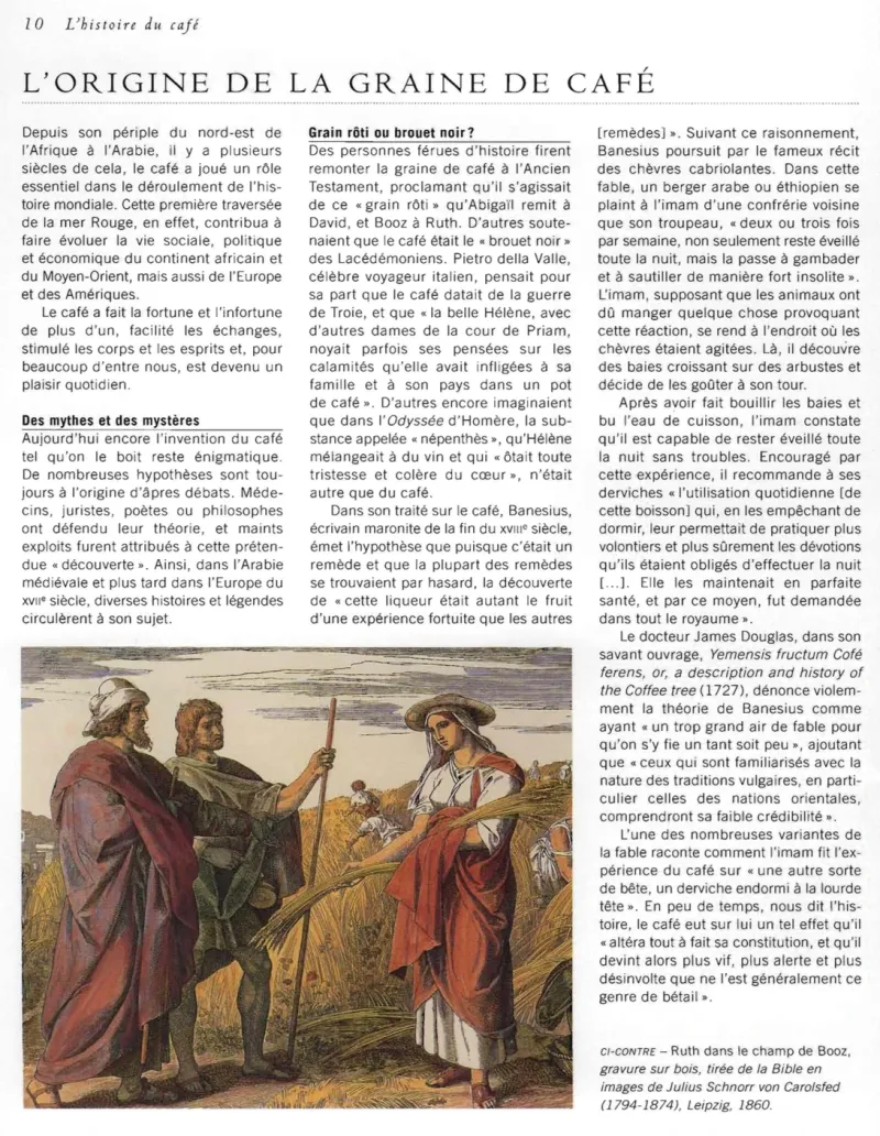 Pagina over de oorsprong van koffie