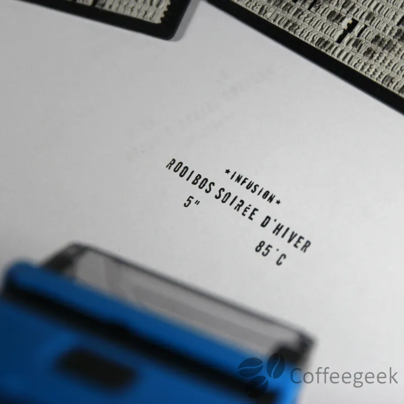 Test van de stempel op kladpapier